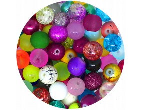 KORALIKI SZKLANE KULE 8mm MIX ZESTAW RÓŻNE 50szt