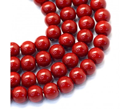 35 KORALIKI SZKLANE PERŁY KULE SZNUR 8mm 42szt