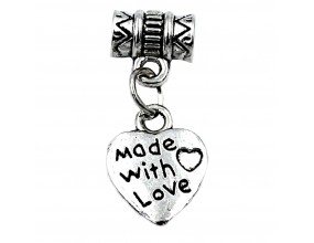 Zawieszka charms MADE WITH LOVE 9x21mm 1szt