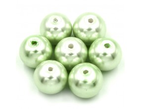 PERŁY SZKLANE koraliki 10mm zielony jasny 10szt