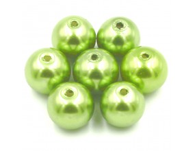 PERŁY SZKLANE koraliki 10mm zielony oliwkowy 10szt