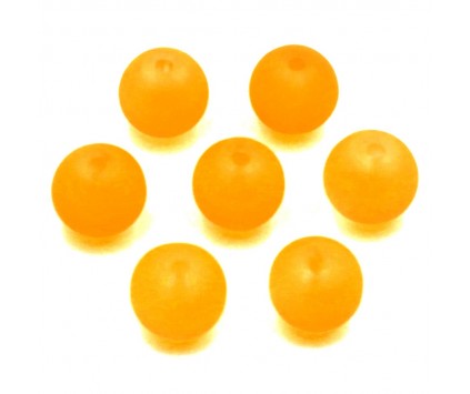 Koraliki mrożone szklane 8mm 20szt pomarańczowe neonowe