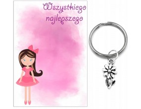 BRELOK KWIATEK PODZIĘKOWANIE PREZENT DZIEWCZYNKA