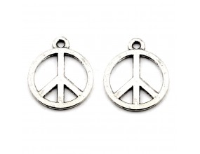 Zawieszka metalowa charms PACYFKA 13x12mm 2szt