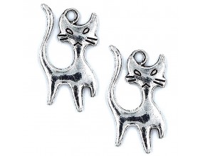 Zawieszka metalowa charms KOT KOTEK 22x13mm 2szt