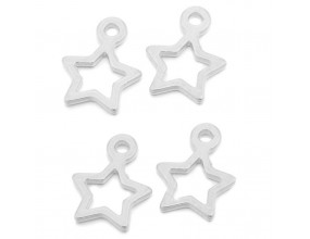 Zawieszka metalowa charms GWIAZDA 12x9mm 4szt