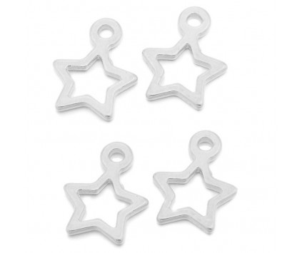 Zawieszka metalowa charms GWIAZDA 12x9mm 4szt