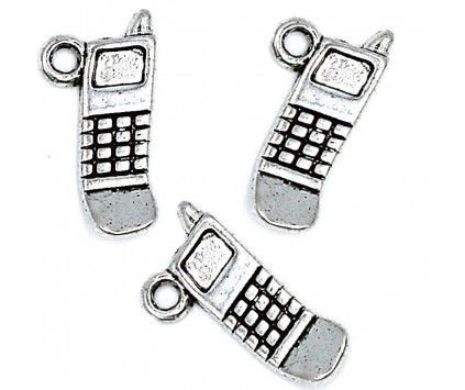 Zawieszka metalowa charms TELEFON KOMÓRKA 18mm 3sz