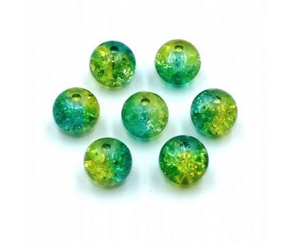 KORALIKI SZKLANE CRACKLE 8mm DWUBARWNE 20SZT