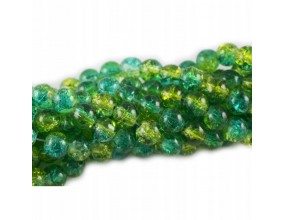Koraliki SZKLANE CRACKLE 8mm SZNUR 52szt dwubarwne