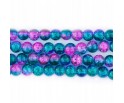 Koraliki SZKLANE CRACKLE 8mm SZNUR 52szt dwubarwne