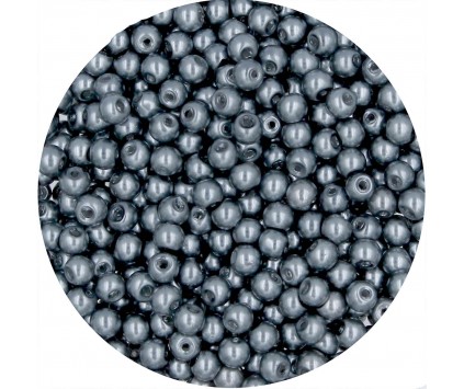 PERŁA PERŁY PEREŁKI SZKLANE 4mm siwy ciemny 50