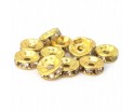 PRZEKŁADKI Z CYRKONIAMI CRISTAL ZŁOTY 8mm 10szt