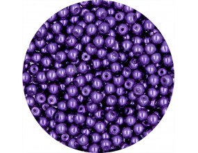 PERŁA PERŁY PEREŁKI SZKLANE 4mm fiolet c. 50szt