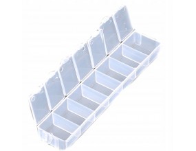ORGANIZER PUDEŁKO NA KORALIKI 7 przegr. 15x3x1,8cm