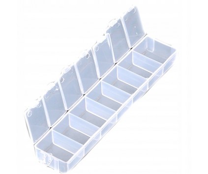 ORGANIZER PUDEŁKO NA KORALIKI 7 przegr. 15x3x1,8cm