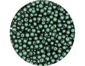 Koraliki perły szklane 4mm zielone ciemne