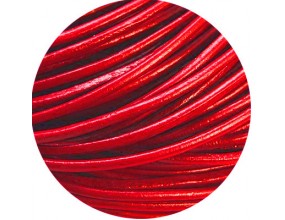 Rzemień skórzany okrągły 3mm czerwony