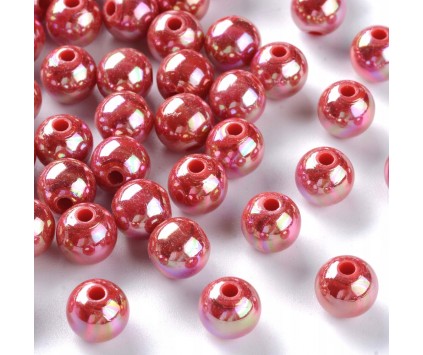 Koraliki Akrylowe Kule Kulki Opalizujące 8mm 20szt