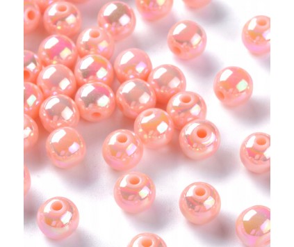 Koraliki Akrylowe Kule Kulki Opalizujące 8mm 20szt