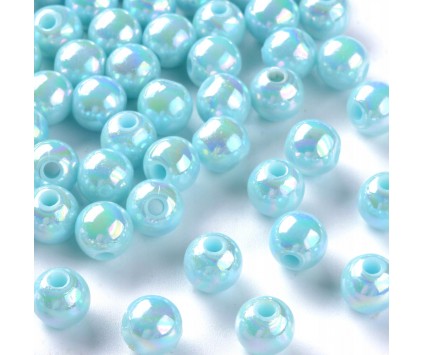 Koraliki Akrylowe Kule Kulki Opalizujące 8mm 20szt
