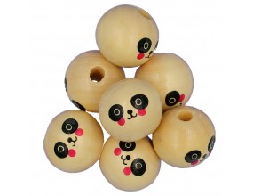 Koraliki Drewniane Panda buźki do Makramy 20mm 6sz