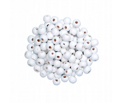 Koraliki Drewniane do Biżuterii Kula Drewno Białe 6mm 50szt