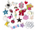 Zawieszki Emaliowane Charms + Ogniwa Mix 40 elem.