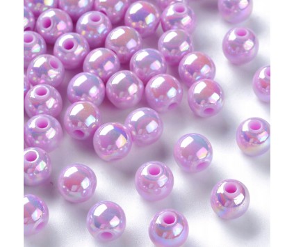 Koraliki Akrylowe Kule Kulki Opalizujące 8mm 20szt