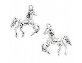 Zawieszka metalowa charms KOŃ 21x21mm 2szt srebrny