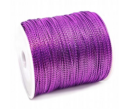 Sznurek Nylonowy Metalizowany 1mm 5m Fioletowy