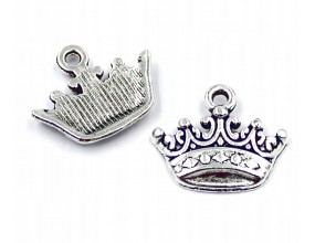 Zawieszka metalowa charms KORONA do Biżuterii Bransoletek 14.5x17.5mm 2szt