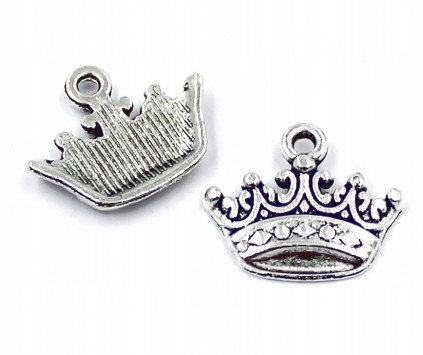 Zawieszka metalowa charms KORONA do Biżuterii Bransoletek 14.5x17.5mm 2szt