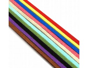 Rzemień Zamszowy Rzemyk Płaski ~ 2,5x1,5mm do Biżuterii Mix Kolorów 10x1m