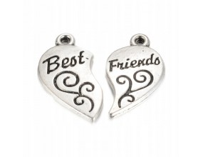 Zawieszka dla Przyjaciół Serce BEST FRIENDS zestaw PREZENT NA WALENTYNKI