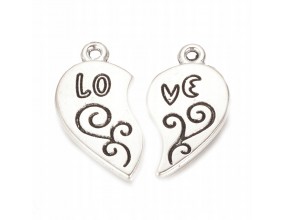 Zawieszka Charms Serce LOVE Dla Par Zakochanych