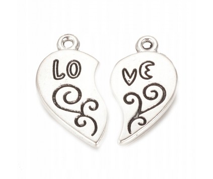 Zawieszka Charms Serce LOVE Dla Par Zakochanych