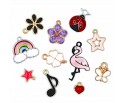 Zawieszki Metalowe Emaliowane Charms mix 10szt