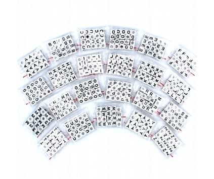 Koraliki Literki 6mm ALFABET A-Z po 20szt ZESTAW