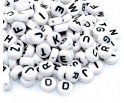 Koraliki Literki Okrągłe A-Z po 20szt ALFABET