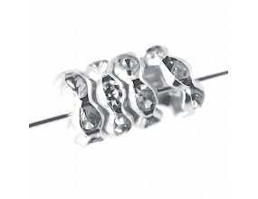 PRZEKŁADKI Z CYRKONIAMI CRISTAL SREBRNY 8mm 10szt