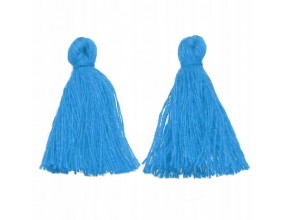 Zawieszka CHWOST POMPONIK do Biżuterii Ozdób 30mm 2szt Niebieski