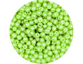 PERŁA PERŁY PEREŁKI SZKLANE 4mm 50szt limonkowy