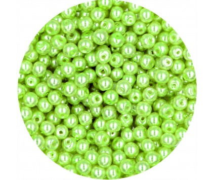 PERŁA PERŁY PEREŁKI SZKLANE 4mm 50szt limonkowy