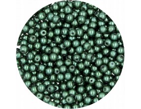 PERŁA PERŁY PEREŁKI SZKLANE 4mm 50szt zielony ciem