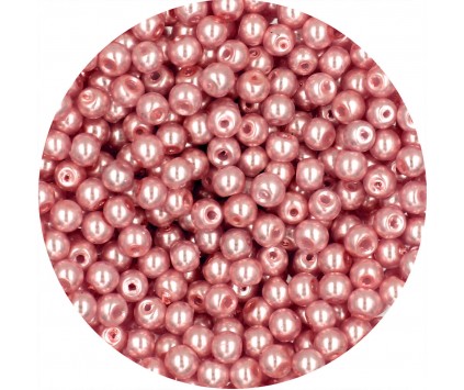 PERŁA PERŁY PEREŁKI SZKLANE 4mm 50szt beżowy