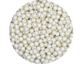 PERŁA PERŁY PEREŁKI SZKLANE 4mm 50szt ecru