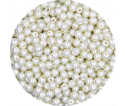 PERŁA PERŁY PEREŁKI SZKLANE 4mm 50szt ecru