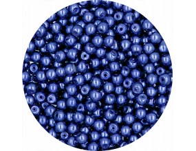 PERŁA PERŁY PEREŁKI SZKLANE 4mm 50szt granatowe