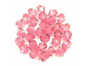 Koraliki Szlifowane Diamenciki 6mm 30szt Jasny Róż